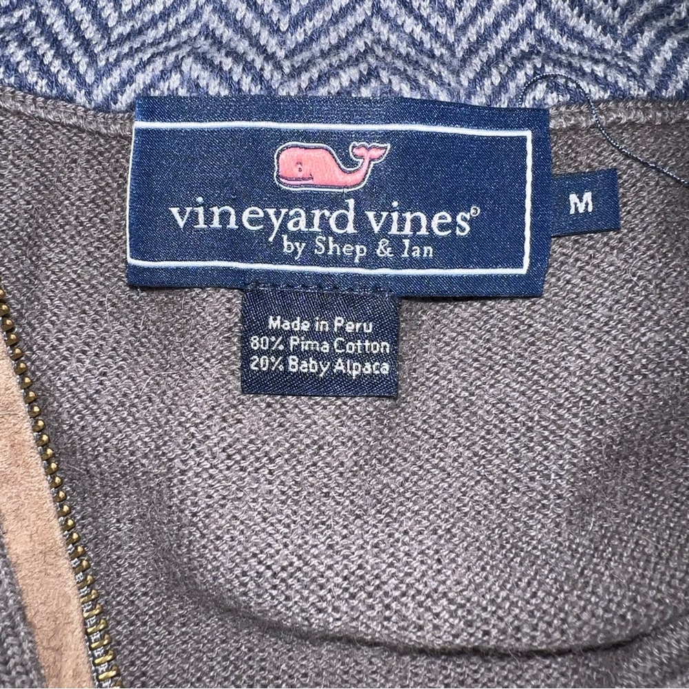 Vineyard Vines Cotton-Alpaca Blend 1/4 Zip Pullover Sweater - Size Medium - Picture 7 of 8